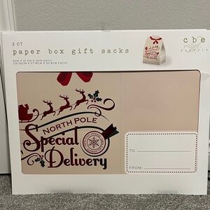 CBE Paperie North Pole Special Delivery Paper Box Gift Sacks – 2 Count